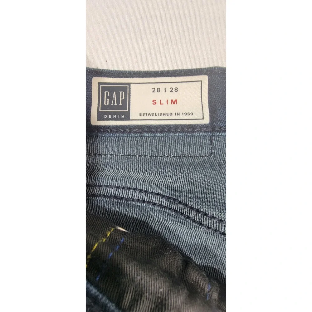 Gap Soft Wear Slim Jeans Mens 28x28 Dark Wash Indigo Stretch Denim